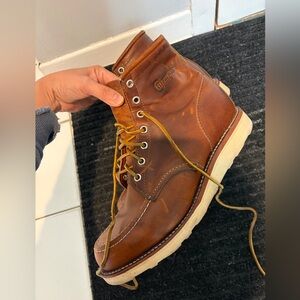 Brown Leather Men's Moc Toe Work Boot - Chippewa